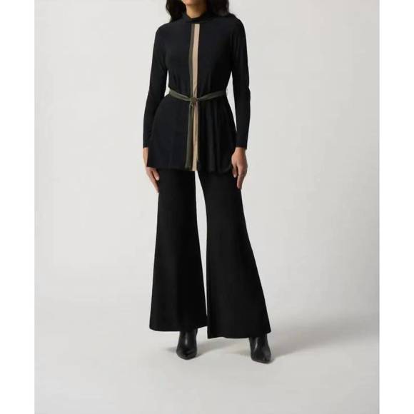 NEW JOSEPH RIBKOFF stripe tunic in black/avocado - Picture 2 of 4